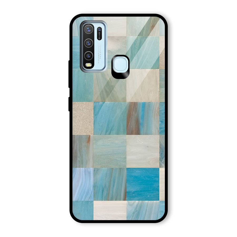 Blue Tiles Glass Back Case for Vivo Y30
