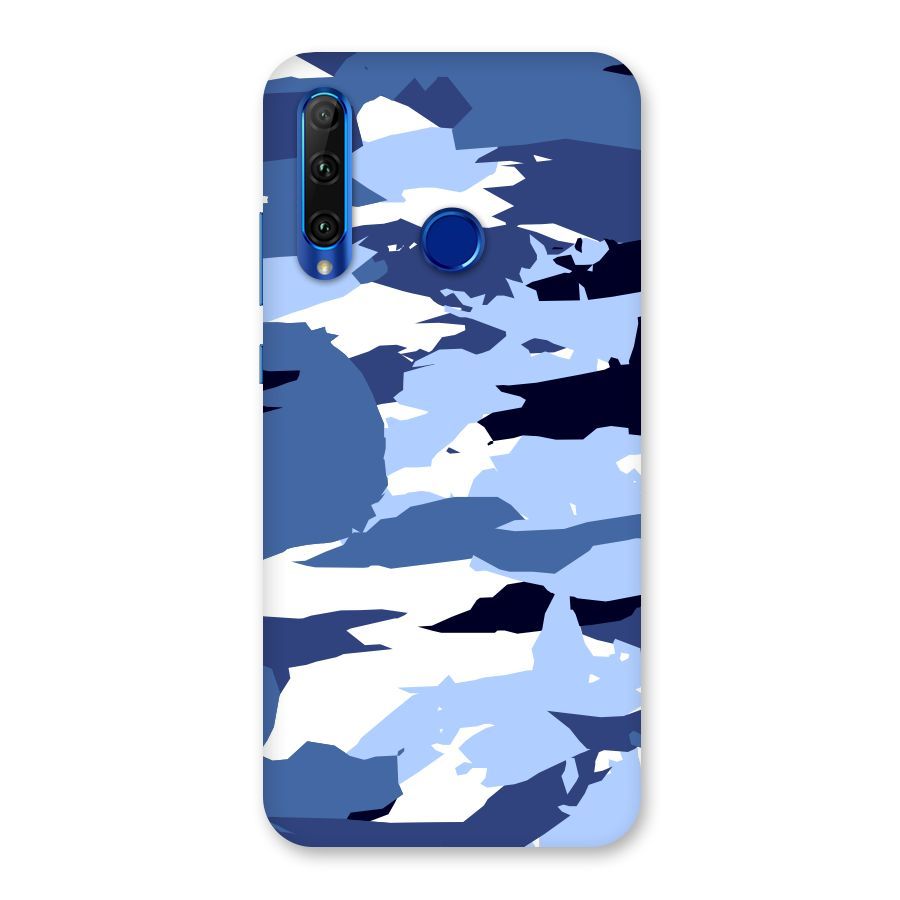 Blue White Canvas Back Case for Honor 20i