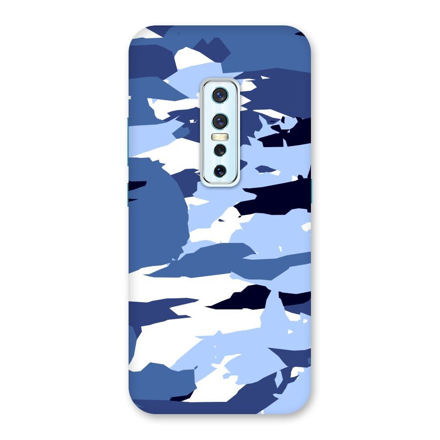 Blue White Canvas Back Case for Vivo V17 Pro