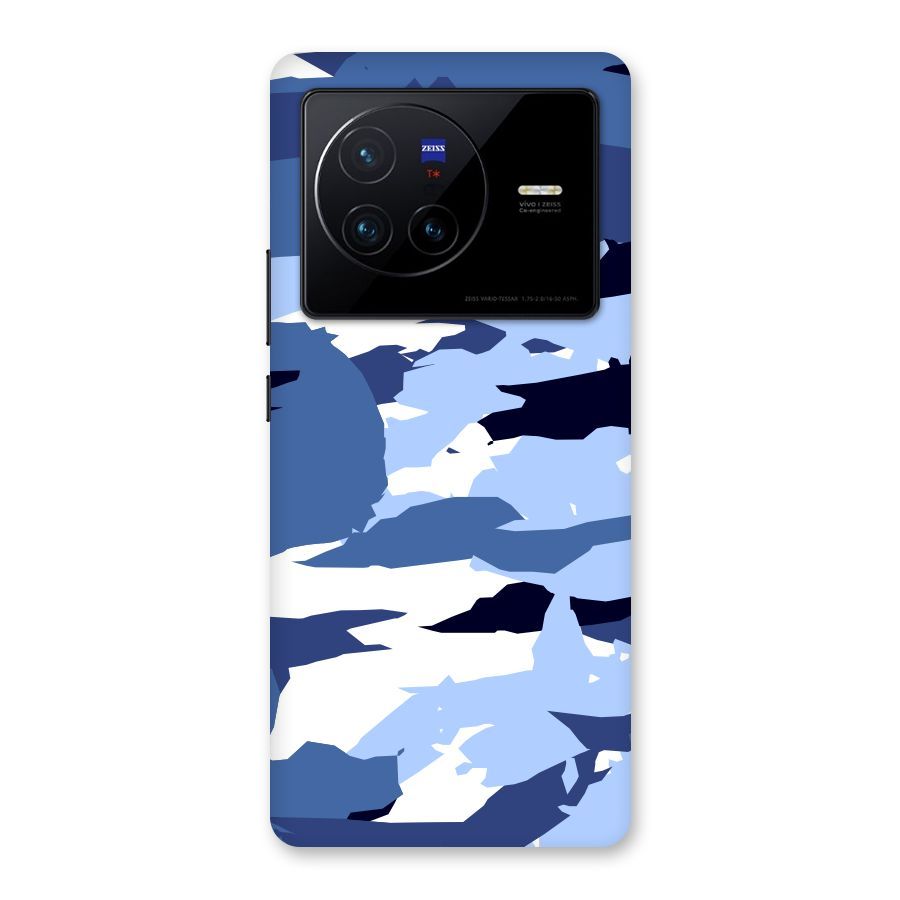 Blue White Canvas Back Case for Vivo X80