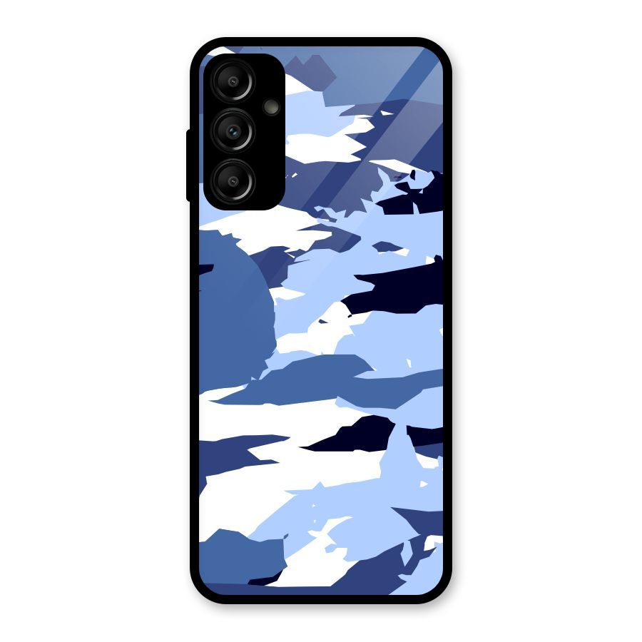 Blue White Canvas Glass Back Case for Galaxy A14 5G