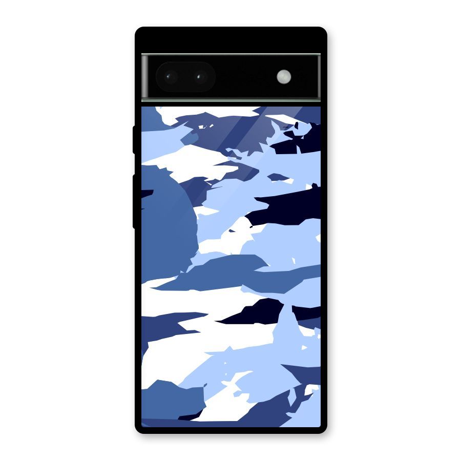 Blue White Canvas Glass Back Case for Google Pixel 6a