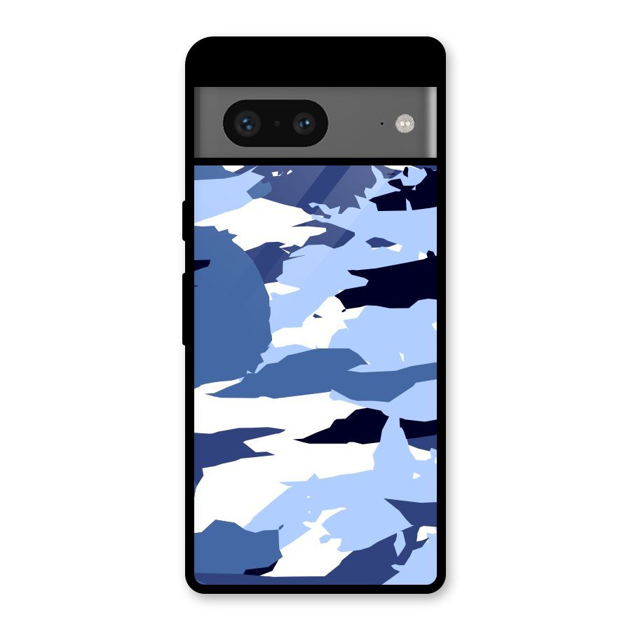 Blue White Canvas Glass Back Case for Google Pixel 7