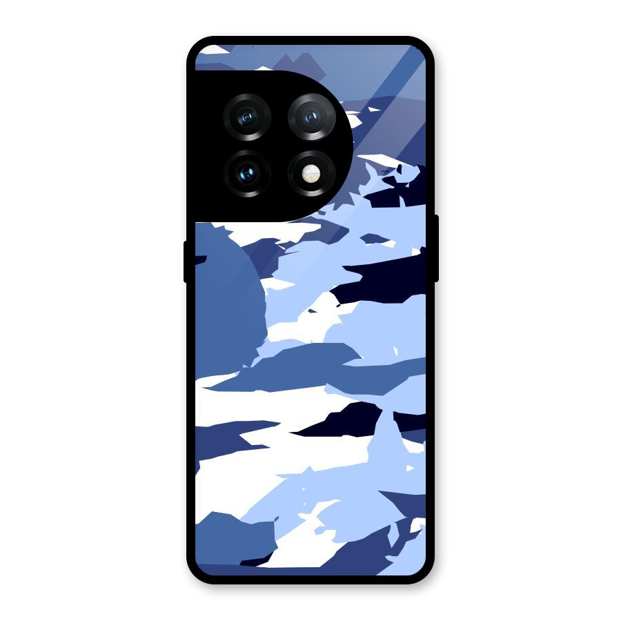 Blue White Canvas Glass Back Case for OnePlus 11