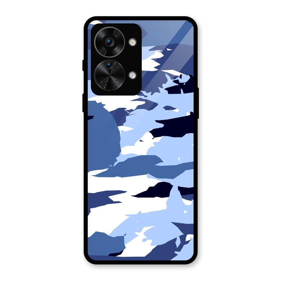 Blue White Canvas Glass Back Case for OnePlus Nord 2T
