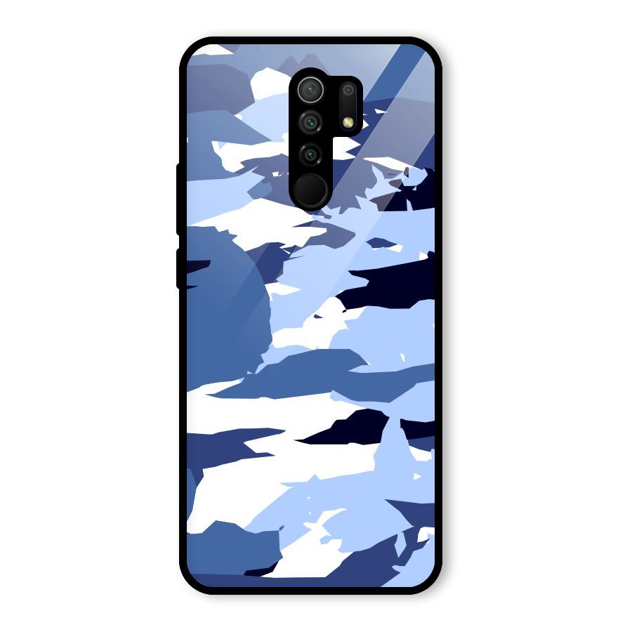 Blue White Canvas Glass Back Case for Poco M2