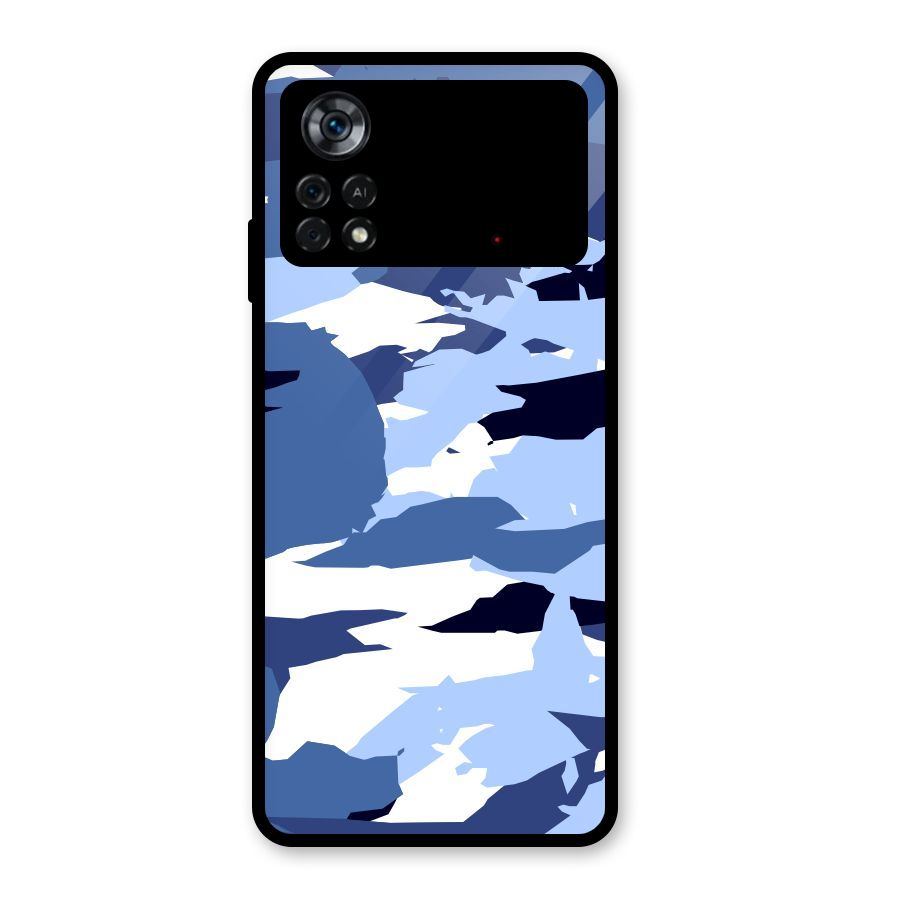 Blue White Canvas Glass Back Case for Poco X4 Pro 5G