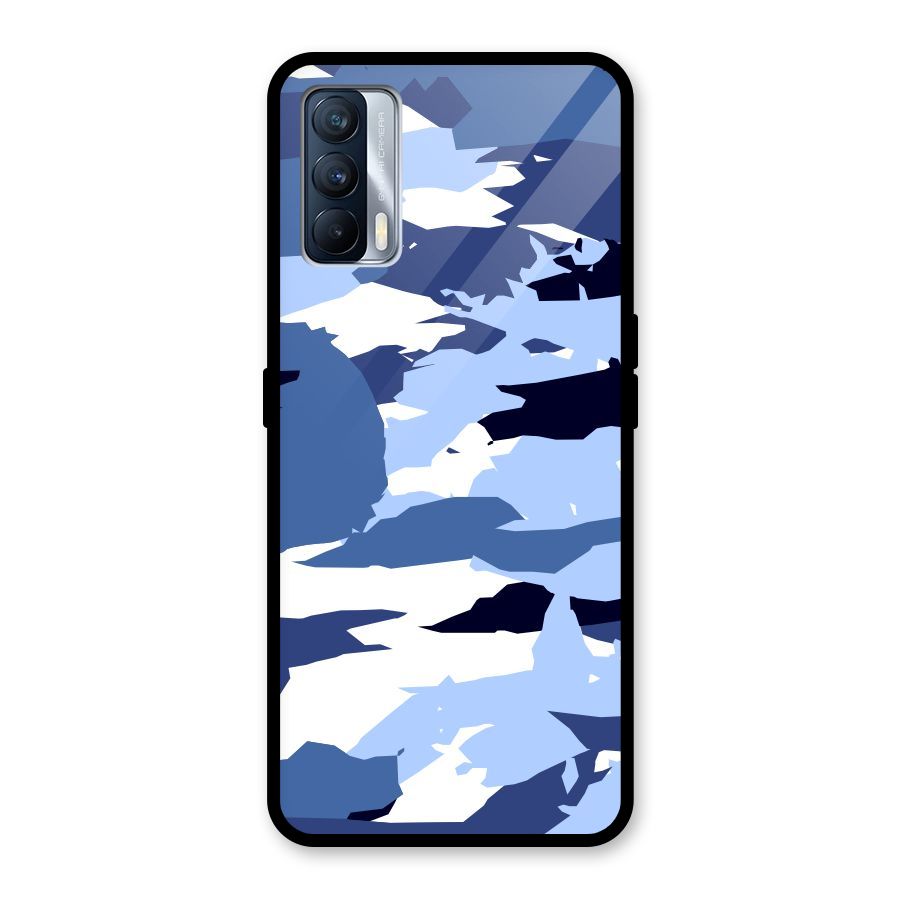Blue White Canvas Glass Back Case for Realme X7