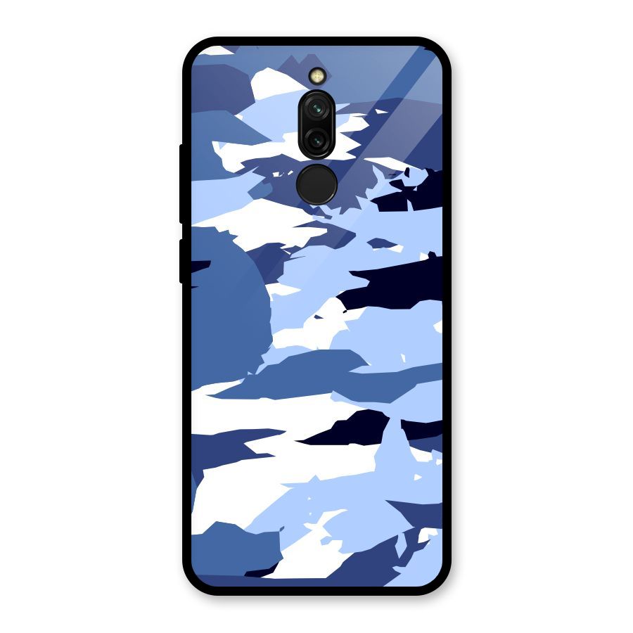 Blue White Canvas Glass Back Case for Redmi 8