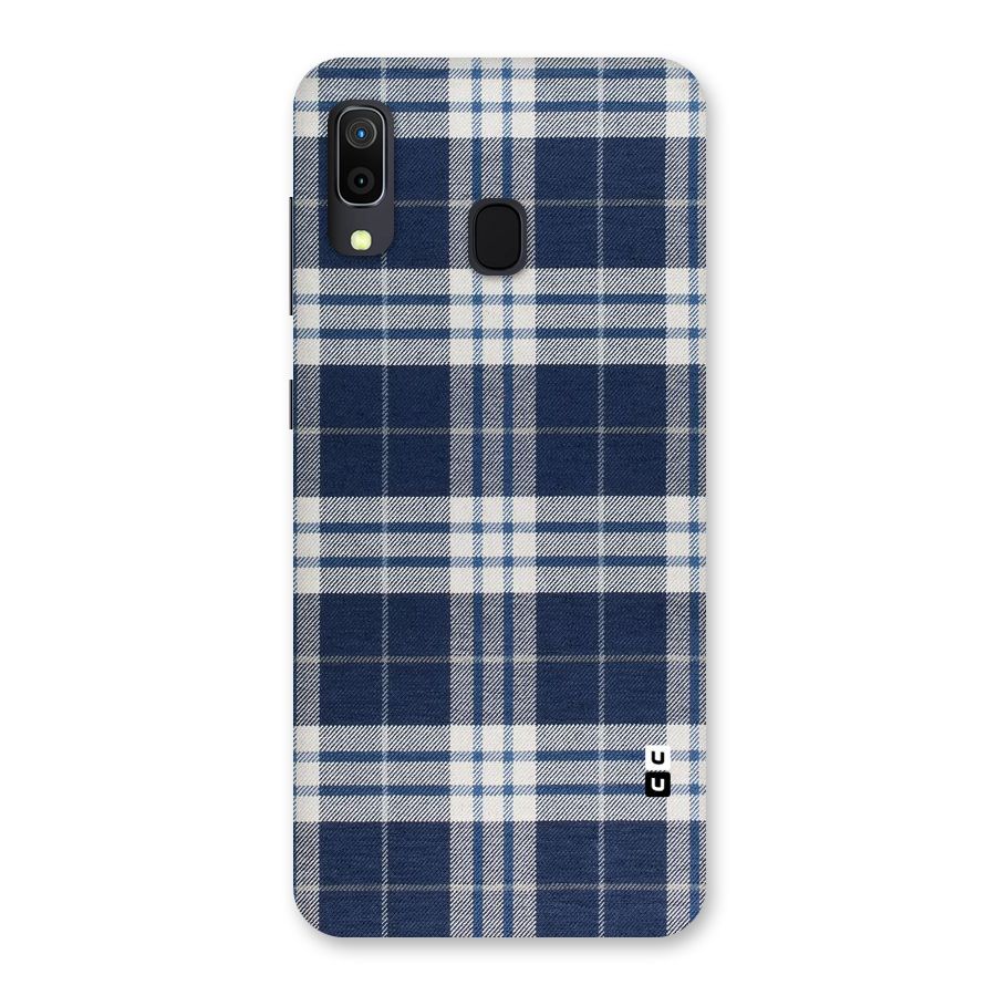 Blue White Check Back Case for Galaxy A30