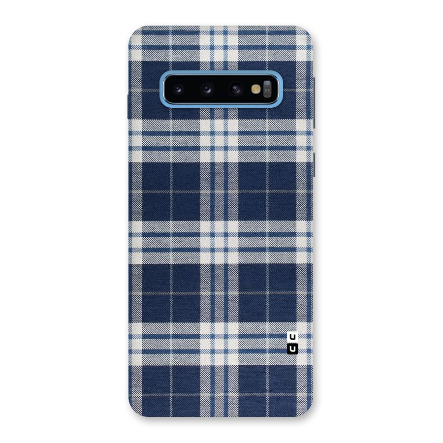 Blue White Check Back Case for Galaxy S10