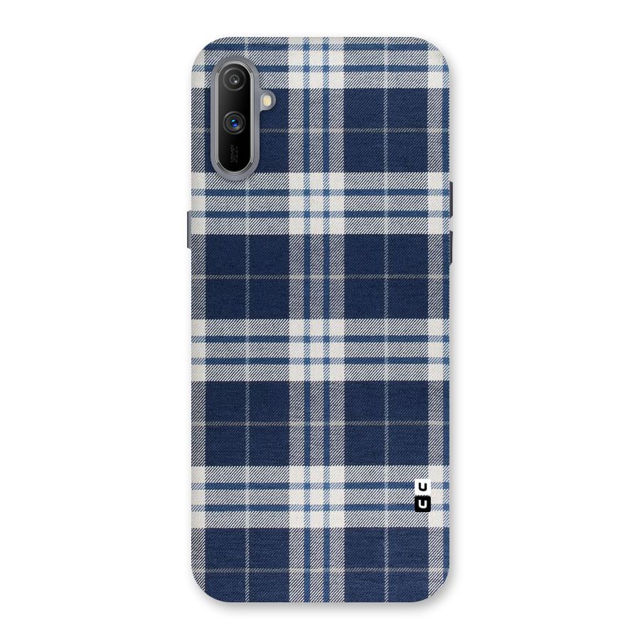Blue White Check Back Case for Realme C3