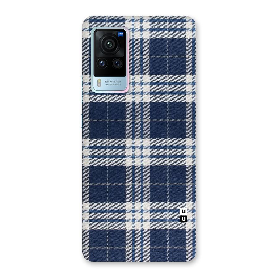 Blue White Check Back Case for Vivo X60 Pro