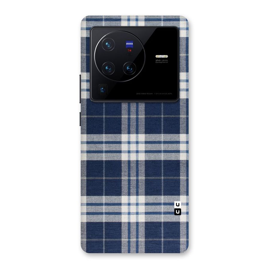 Blue White Check Back Case for Vivo X80 Pro
