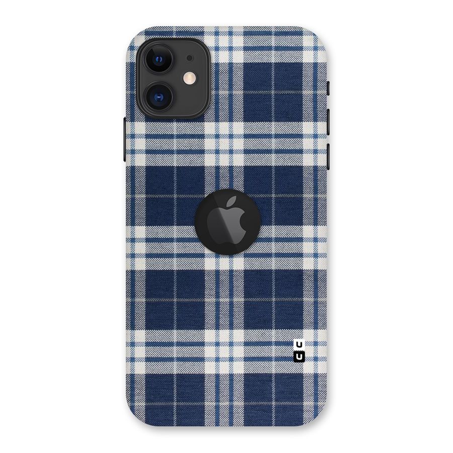Blue White Check Back Case for iPhone 11 Logo Cut