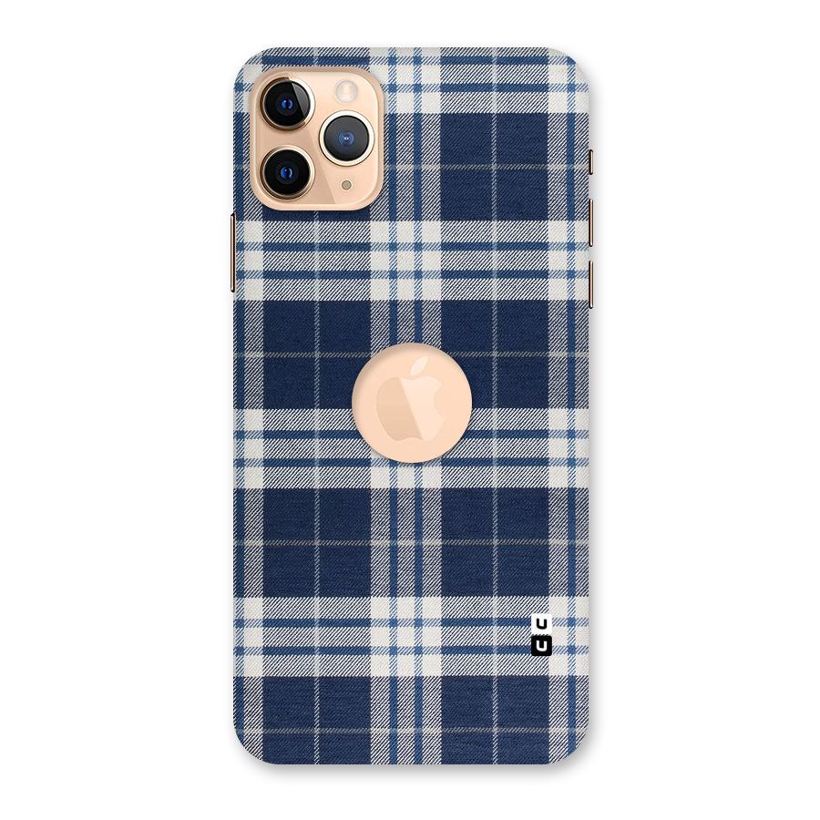 Blue White Check Back Case for iPhone 11 Pro Max Logo Cut
