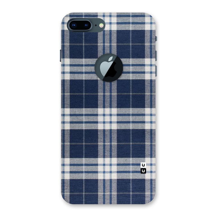 Blue White Check Back Case for iPhone 7 Plus Logo Cut