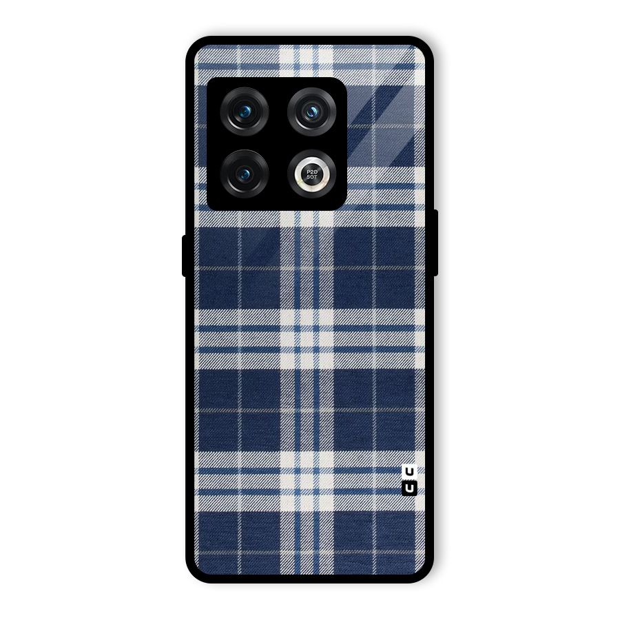Blue White Check Glass Back Case for OnePlus 10 Pro 5G