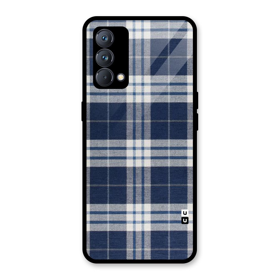 Blue White Check Glass Back Case for Realme GT Master Edition