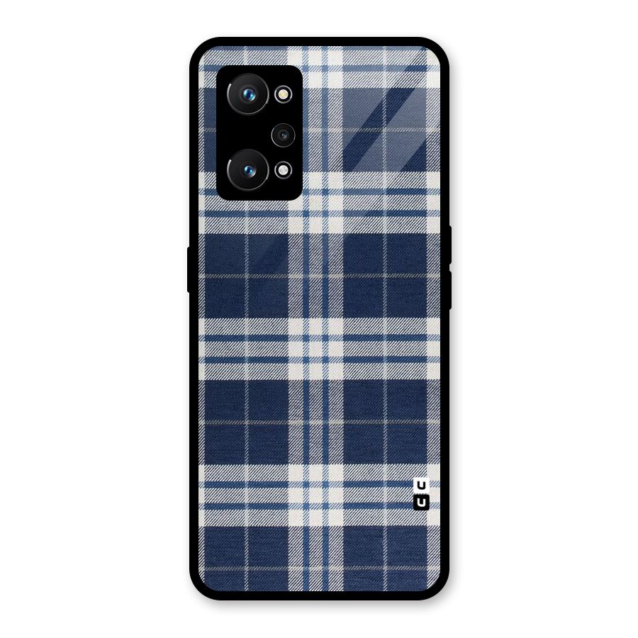 Blue White Check Glass Back Case for Realme GT Neo 3T