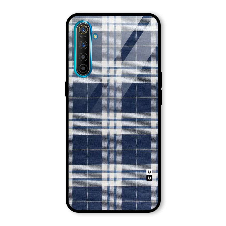 Blue White Check Glass Back Case for Realme X2