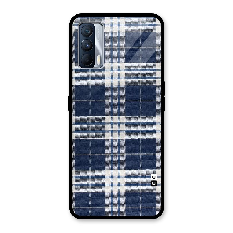 Blue White Check Glass Back Case for Realme X7