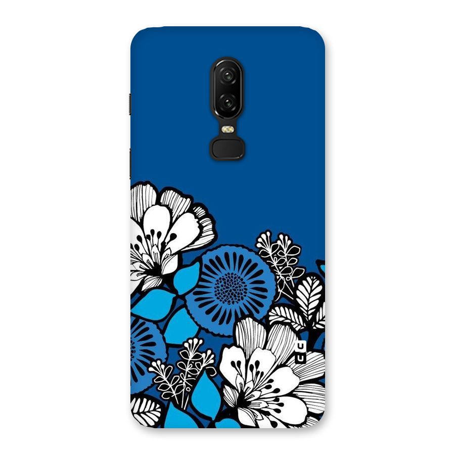 Blue White Flowers Back Case for OnePlus 6