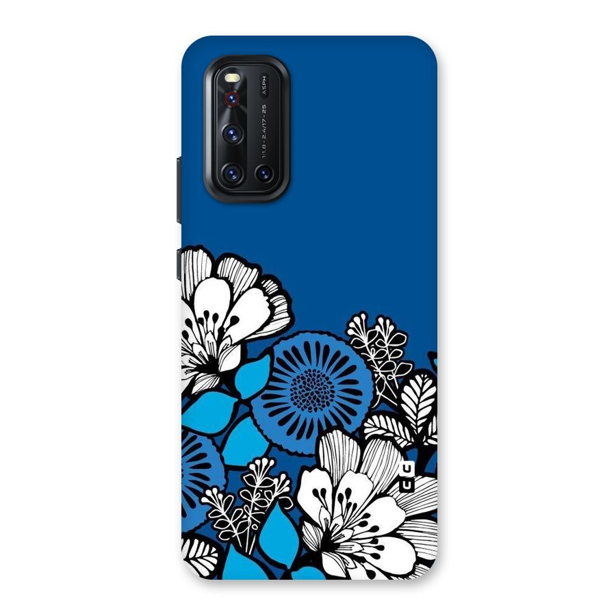Blue White Flowers Back Case for Vivo V19