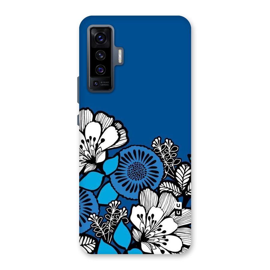 Blue White Flowers Back Case for Vivo X50
