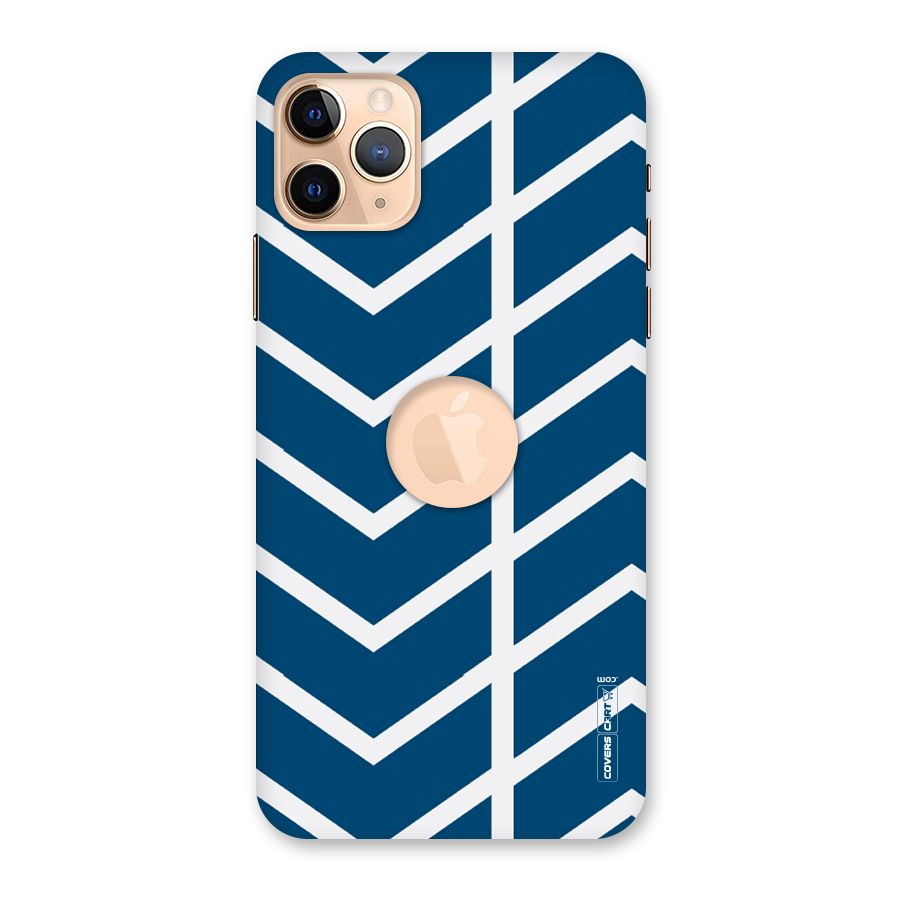 Blue White Pattern Back Case for iPhone 11 Pro Max Logo Cut