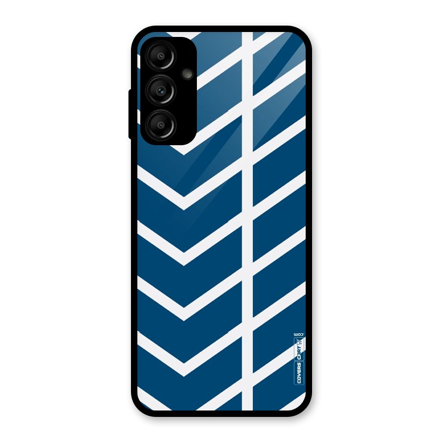 Blue White Pattern Glass Back Case for Galaxy A14 5G