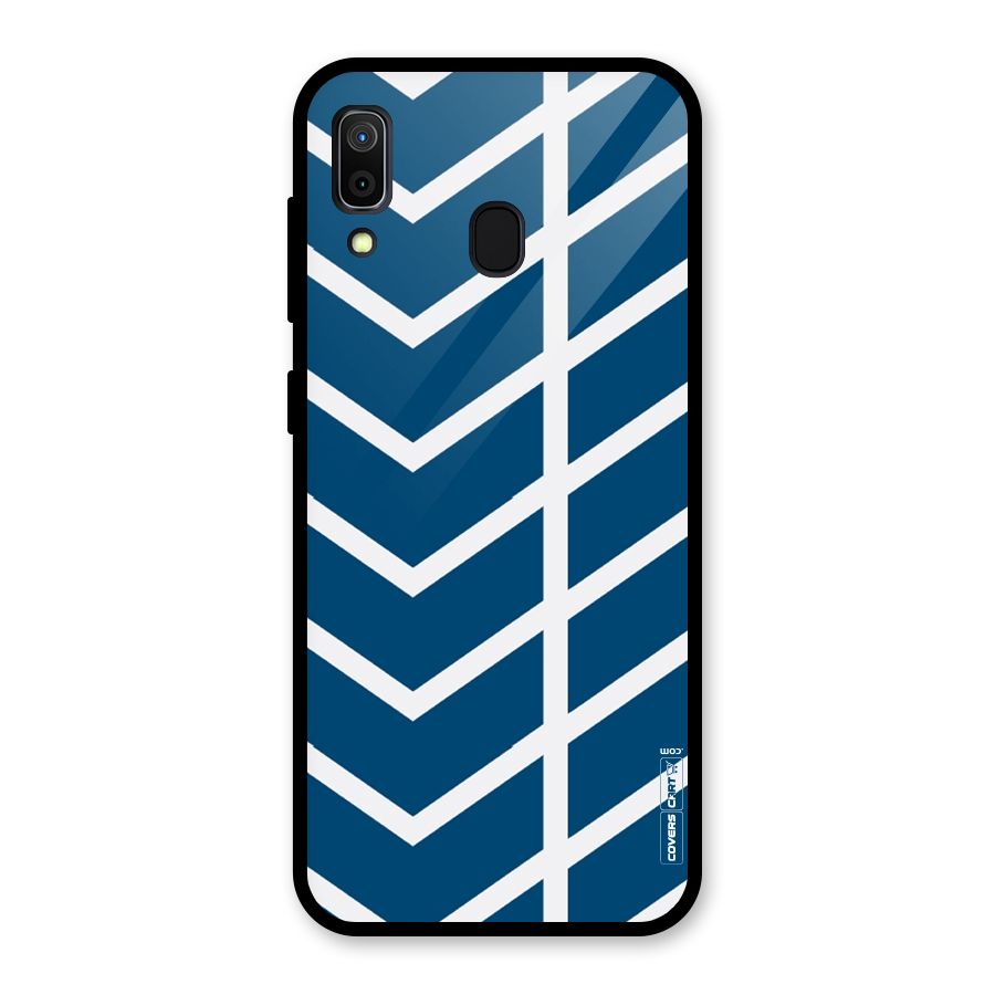 Blue White Pattern Glass Back Case for Galaxy A30