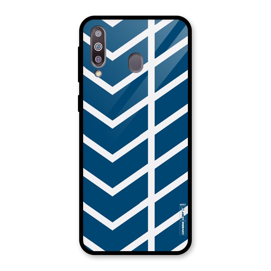 Blue White Pattern Glass Back Case for Galaxy M30