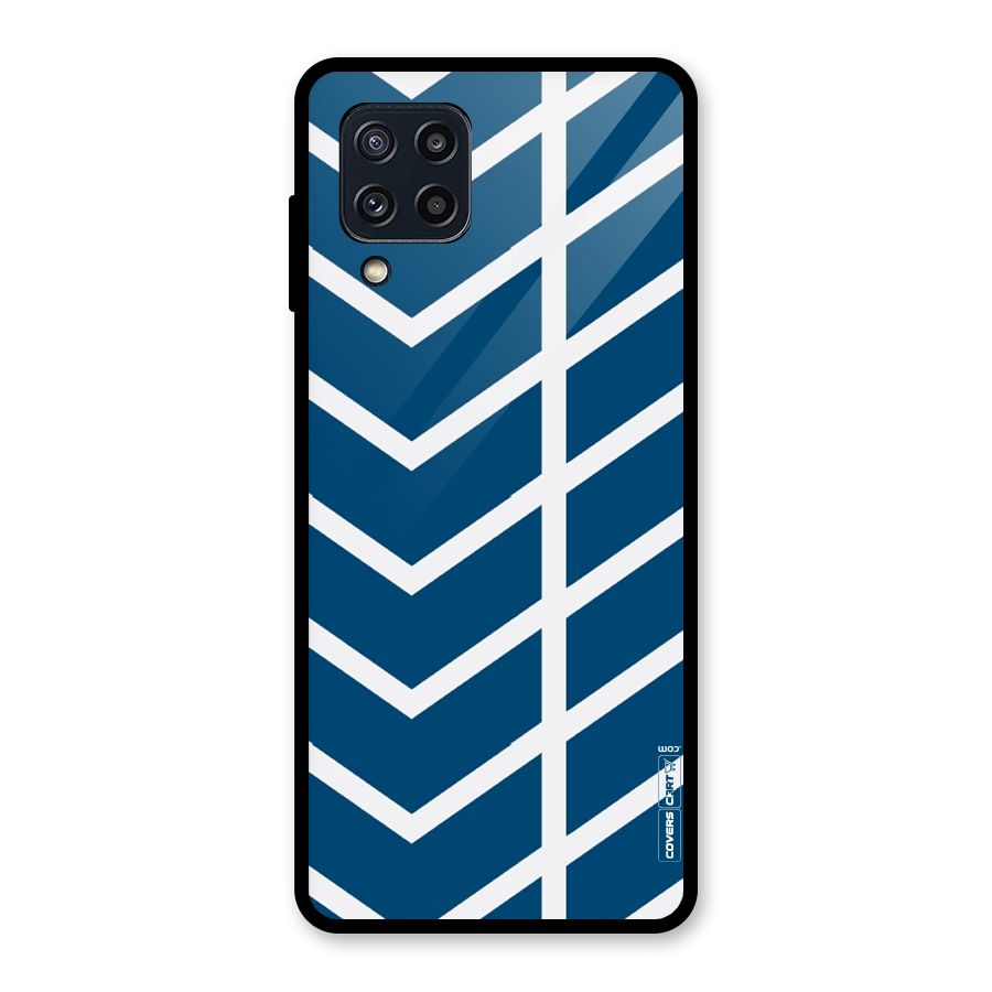 Blue White Pattern Glass Back Case for Galaxy M32