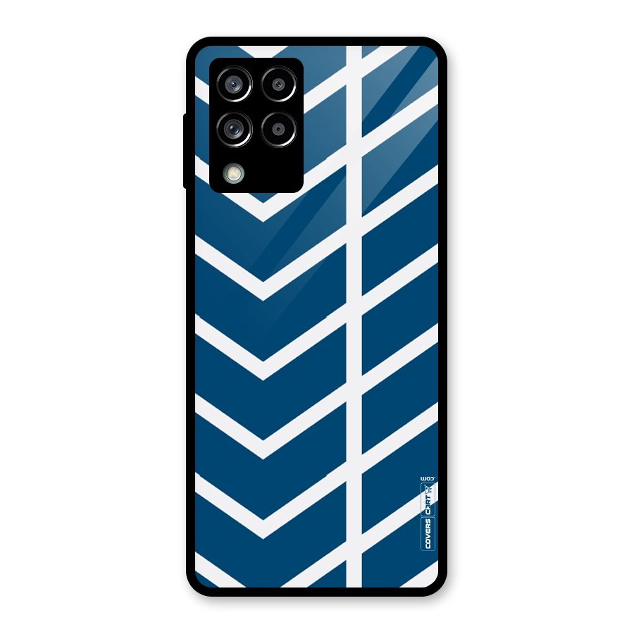 Blue White Pattern Glass Back Case for Galaxy M53 5G