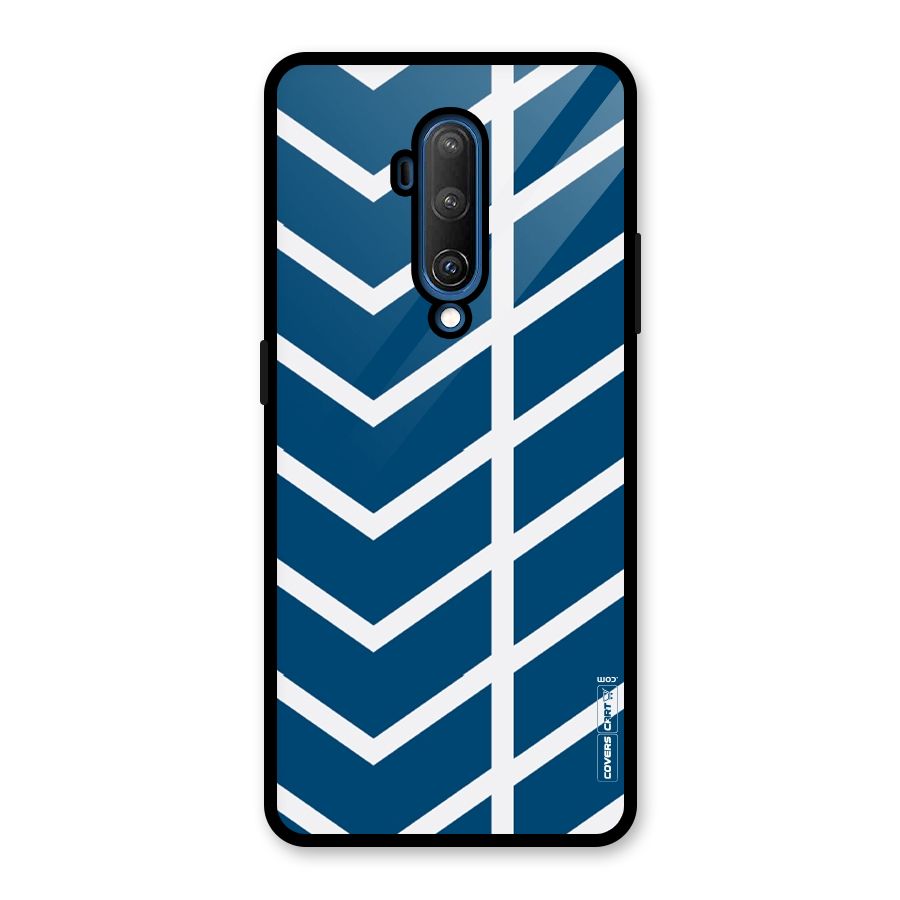 Blue White Pattern Glass Back Case for OnePlus 7T Pro