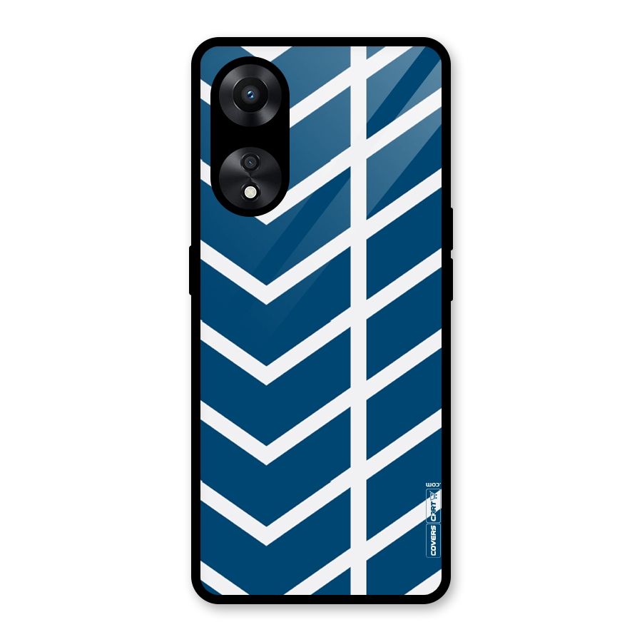 Blue White Pattern Glass Back Case for Oppo A78