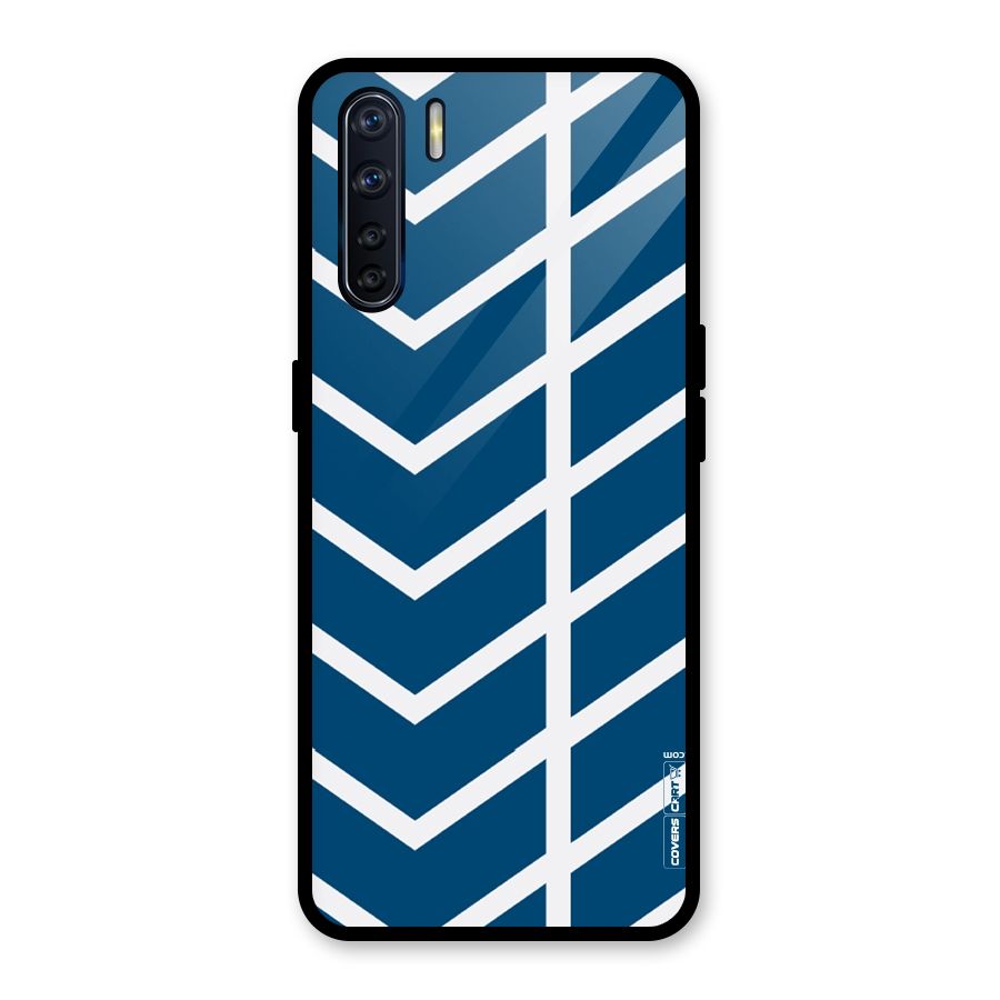 Blue White Pattern Glass Back Case for Oppo F15