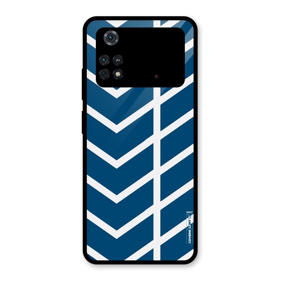 Blue White Pattern Glass Back Case for Poco M4 Pro 4G