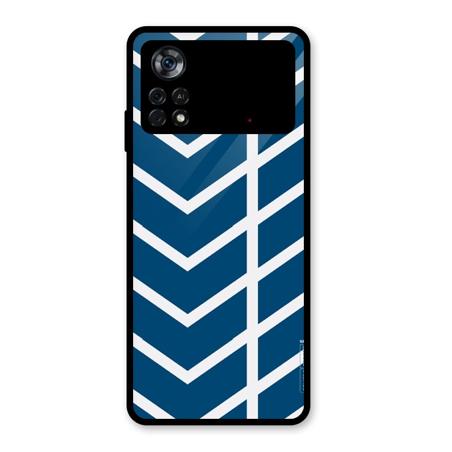 Blue White Pattern Glass Back Case for Poco X4 Pro 5G