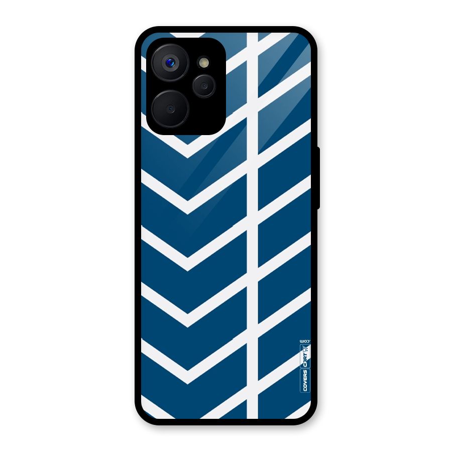 Blue White Pattern Glass Back Case for Realme 9i 5G