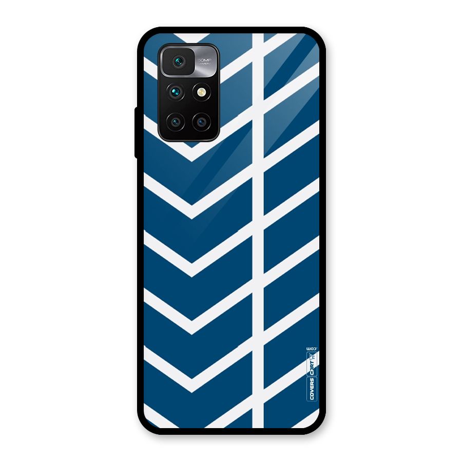 Blue White Pattern Glass Back Case for Redmi 10 Prime
