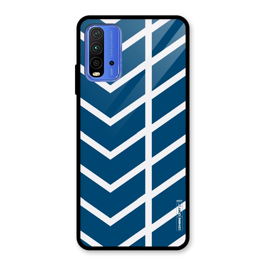 Blue White Pattern Glass Back Case for Redmi 9 Power