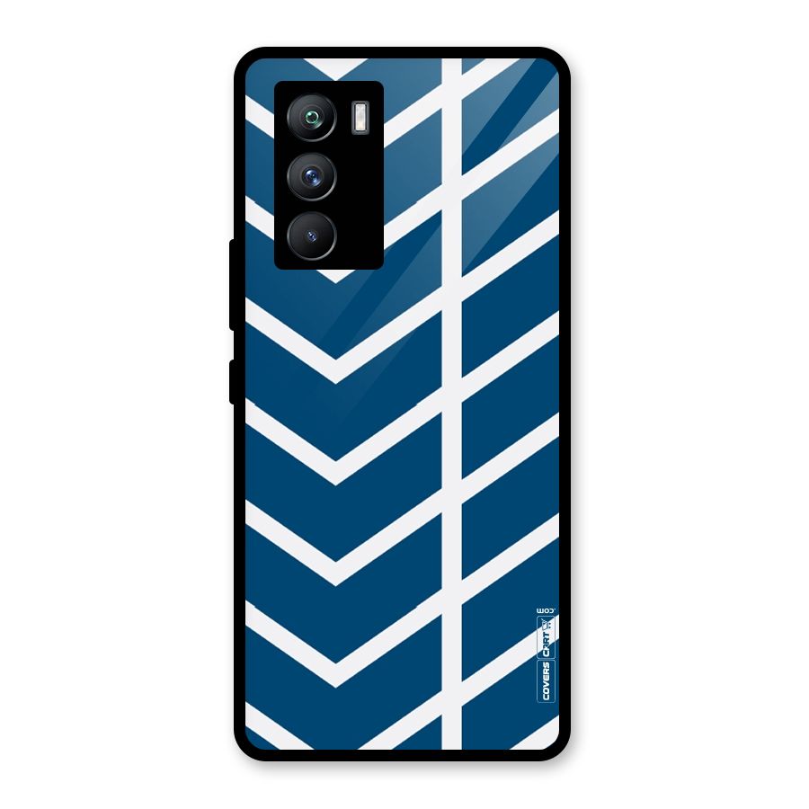 Blue White Pattern Glass Back Case for Vivo iQOO 9 SE