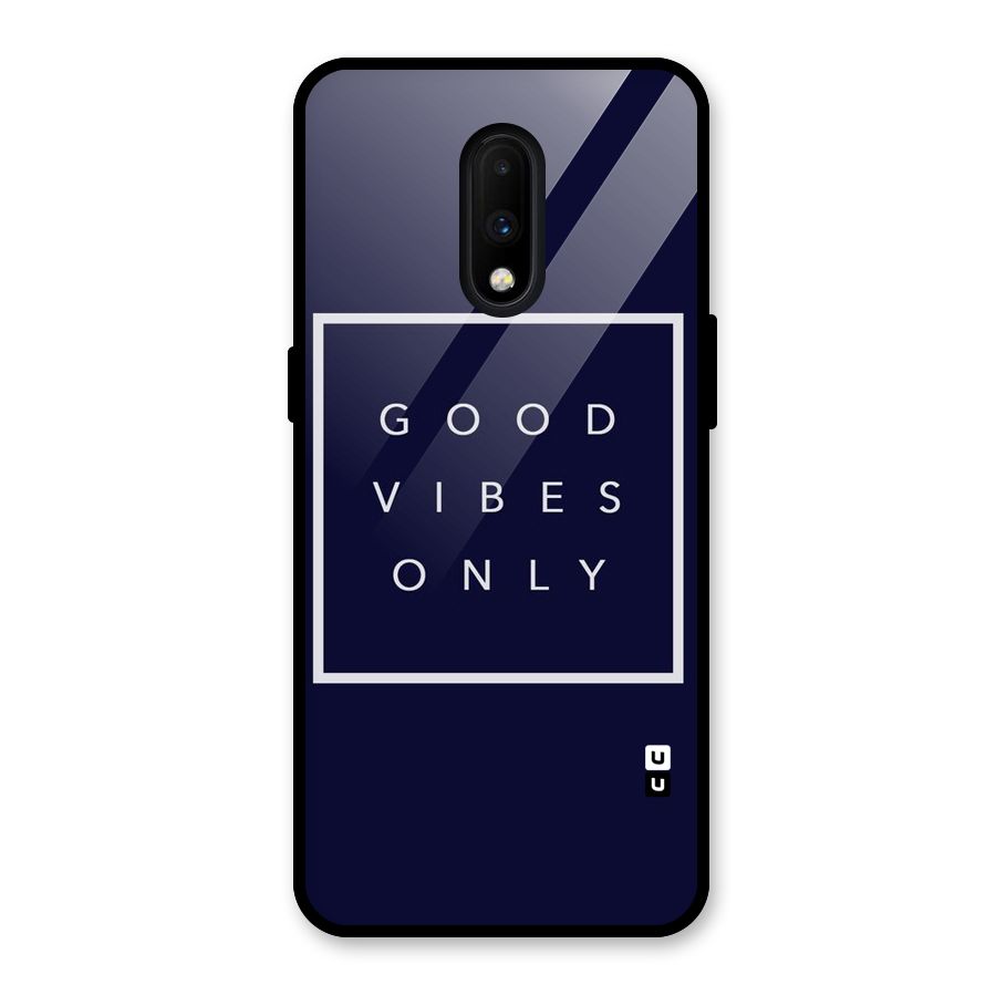 Blue White Vibes Glass Back Case for OnePlus 7