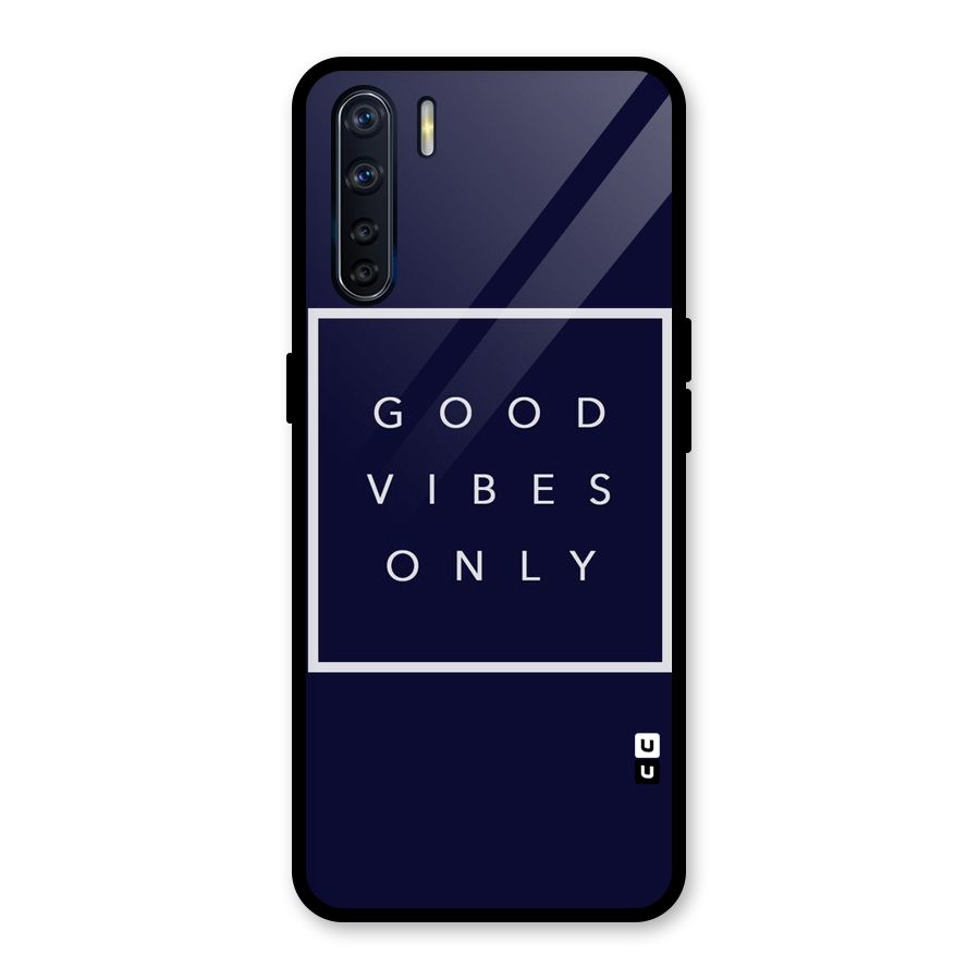 Blue White Vibes Glass Back Case for Oppo F15