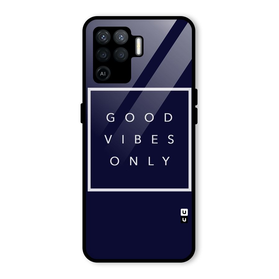 Blue White Vibes Glass Back Case for Oppo F19 Pro