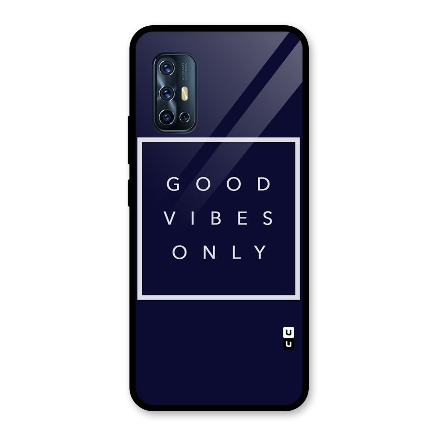 Blue White Vibes Glass Back Case for Vivo V17