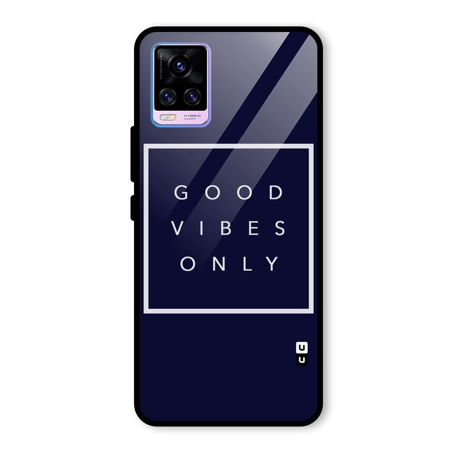 Blue White Vibes Glass Back Case for Vivo V20 Pro