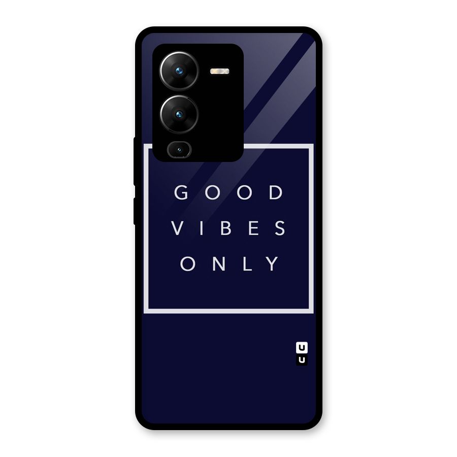Blue White Vibes Glass Back Case for Vivo V25 Pro